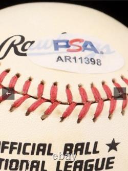 Willie Mays Signed ONL Baseball PSA/DNA Giants HOF Autograph + Wood Display Case