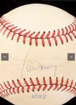 Willie Mays Signed ONL Baseball PSA/DNA Giants HOF Autograph + Wood Display Case