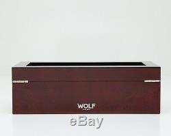 Wolf Savoy 5 Watch Storage Chest Organizer Box Display Case Burlwood