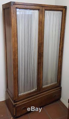 Wonderful Brandt Solid Wood and Glass Rifle Cabinet Locking Doors VGC NICE