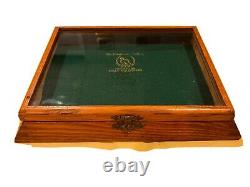 Wood And Glass Display Case Store Counter Top Advertising The King Collar Button