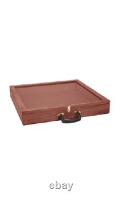 Wood Countertop Display Case View Clear Top Portable Cherry 24 x 36 x 4
