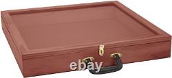 Wood Countertop Display Case View Clear Top Portable Cherry 24 x 36 x 4