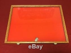 Wood Display Case 18 x 24 x 2 Cherry Wood with keyed lock