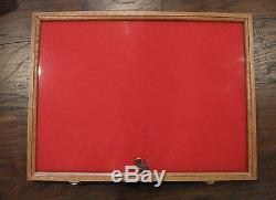 Wood Display Case 18 x 24 x 2 Oak with keyed lock