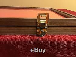 Wood Display Case 18 x 24 x 2 Walnut with keyed lock