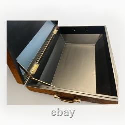 Wood Display Case Chest 11 X 16.5 Top Opening Brass Handles Quality Ornate