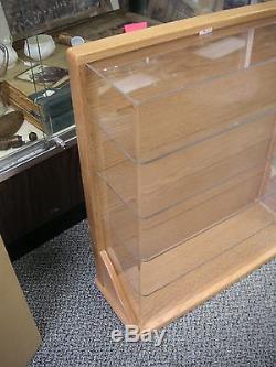 Wood Display Case Clear Acrylic Shelves & Cover 24h x 23w x 8d Shelves 20x7