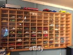 Wood Display Case Hand Crafted Glass Front Fits 1/64 Cars 187 Diecast HO Slots