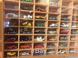 Wood Display Case Hand Crafted Glass Front Fits 1/64 Cars 187 Diecast HO Slots