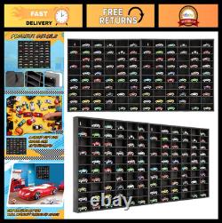 Wood Display Case for 120 Diecast Cars, Wall Mount Storage Shelf, 1/64 Scale Org