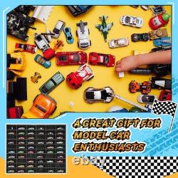Wood Display Case for 120 Diecast Cars, Wall Mount Storage Shelf, 1/64 Scale Org