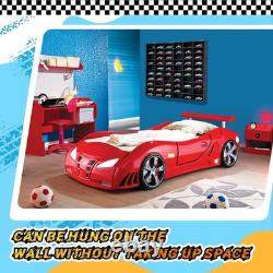 Wood Display Case for 120 Diecast Cars, Wall Mount Storage Shelf, 1/64 Scale Org