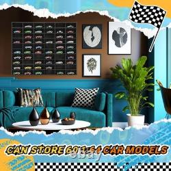 Wood Display Case for 120 Diecast Cars, Wall Mount Storage Shelf, 1/64 Scale Org