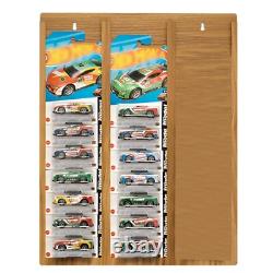 Wood Display Case for 30 Packaged Cars Hanging Organizer for Match-Box Packag