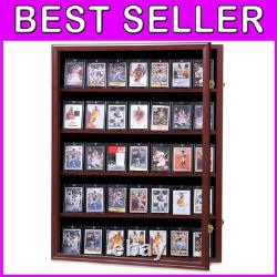 Wood Display Case for Baseball Cards Lockable Wall Mount Wood Display Case for Baseball Cards Lockable Wall Mount