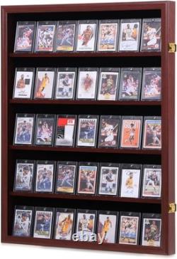 Wood Display Case for Baseball Cards Lockable Wall Mount