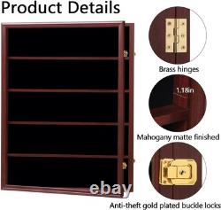 Wood Display Case for Baseball Cards Lockable Wall Mount