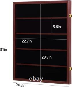 Wood Display Case for Baseball Cards Lockable Wall Mount
