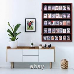 Wood Display Case for Baseball Cards Lockable Wall Mount