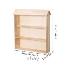 Wood Display Case for Collectibles Display Cabinet Protection