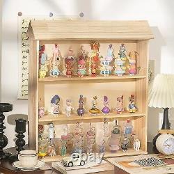 Wood Display Case for Collectibles House Shaped Shelf for Action Figures