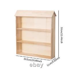 Wood Display Case for Collectibles House Shaped Shelf for Action Figures