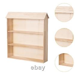 Wood Display Case for Collectibles House Shaped Shelf for Action Figures