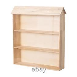 Wood Display Case for Collectibles House Shaped Shelf for Action Figures