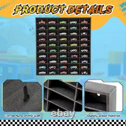 Wood Display Case for Hot Diecast Wheels, 100 Spaces, Wall Mount Wheels Dispaly