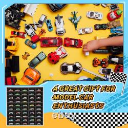 Wood Display Case for Hot Diecast Wheels, 100 Spaces, Wall Mount Wheels Dispaly
