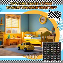 Wood Display Case for Hot Diecast Wheels, 100 Spaces, Wall Mount Wheels Dispaly