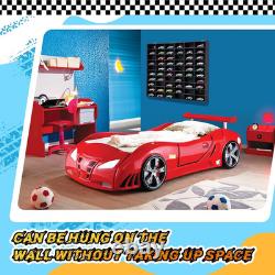 Wood Display Case for Hot Diecast Wheels, 120 Spaces, Wall Mount Wheels Dispaly