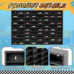 Wood Display Case for Hot Diecast Wheels, 80 Spaces, Wall Mount Wheels Dispal