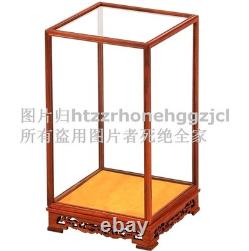 Wood Glass Doll Display Case Artwork Jewelry Statue Figure Dust Protect Cover