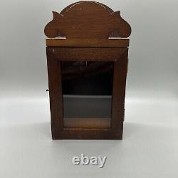 Wood Glass Pocket Watch Holder Display Stand Case Box Wall Hang 4w2.5d7.5t