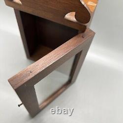 Wood Glass Pocket Watch Holder Display Stand Case Box Wall Hang 4w2.5d7.5t