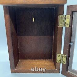 Wood Glass Pocket Watch Holder Display Stand Case Box Wall Hang 4w2.5d7.5t