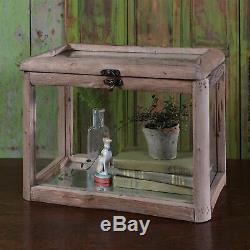 Wood Glass Tabletop Display Case Box