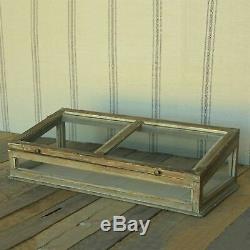 Wood Glass Tabletop Display Case Rustic