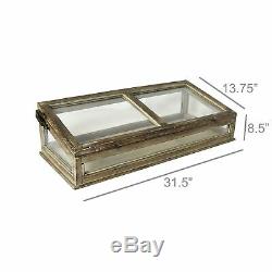 Wood Glass Tabletop Display Case Rustic