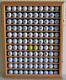 Wood Golf Ball Cabinet Display Case With Glass Door Protection, Hold 110 Balls