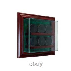 Wood Hockey Puck Cabinet Display Case with UV Protected Glass up to 6 Pucks