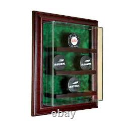 Wood Hockey Puck Cabinet Display Case with UV Protected Glass up to 9 Pucks