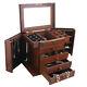 Wood Jewelry Box Organizer Armoire Ring Necklace Display Case Vintage Gift Mg002