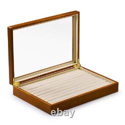 Wood Jewelry Display Case Ring Bracelet Necklace Storage Box Ornament Organizer