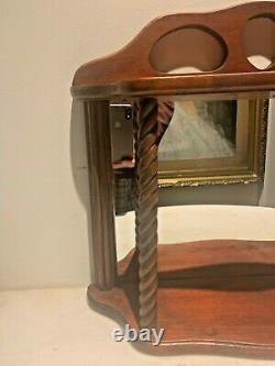 Wood Mirror Display Open Case Holder Wall Mount