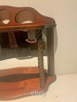 Wood Mirror Display Open Case Holder Wall Mount