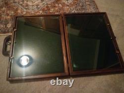 Wood Tabletop Trade Show Portable Double Glass Display Case 17 X 2 3/4 X 13