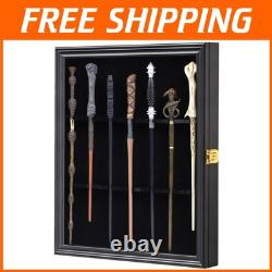 Wood Wand Display Case Lockable Wall Mount